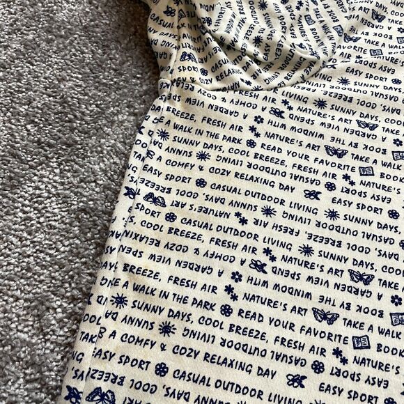 Unbranded Shirt Top Womens 3X White Blue Text Garden View Sunny Days Summer Tee - Picture 3 of 12